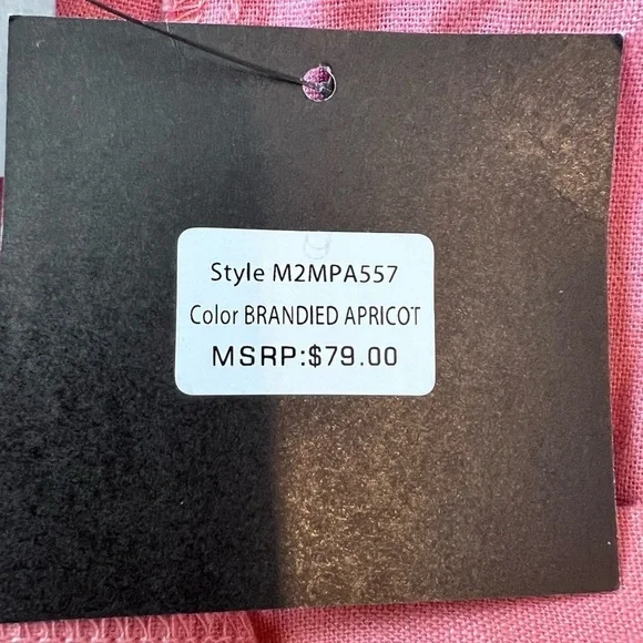 NWT MARC NEW YORK APRICOT LINEN BLEND BELTED SHORTS SZ MEDIUM - Picture 8 of 11